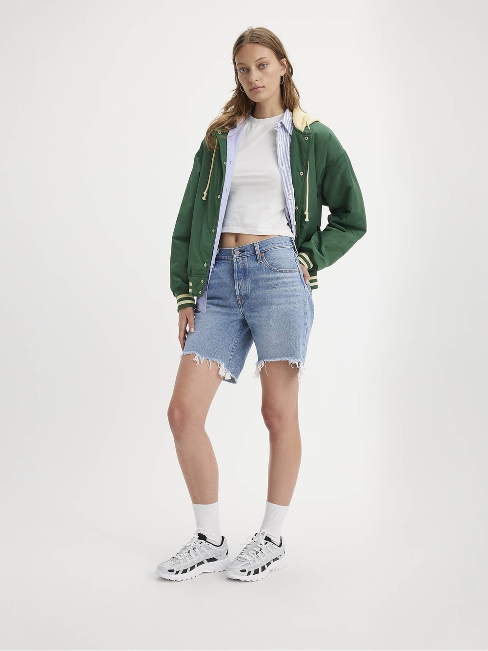 Levi's Light Blue Denim Cutoff Shorts with Frayed Hem